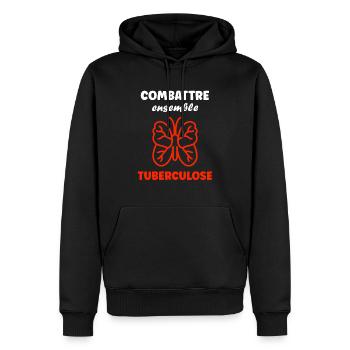 Sensibilisation à la tuberculose - Sweat à capuche Premium bio Homme - noir - Devant - Nico (187cm)