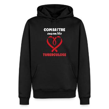 Sensibilisation à la tuberculose - Sweat à capuche Premium bio Homme - noir - Devant - Nico (187cm)
