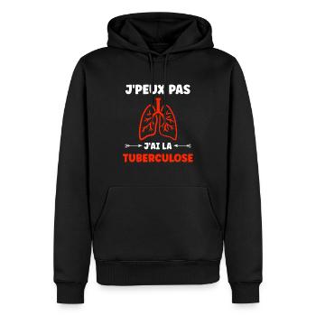 Sensibilisation à la tuberculose - Sweat à capuche Premium bio Homme - noir - Devant - Nico (187cm)