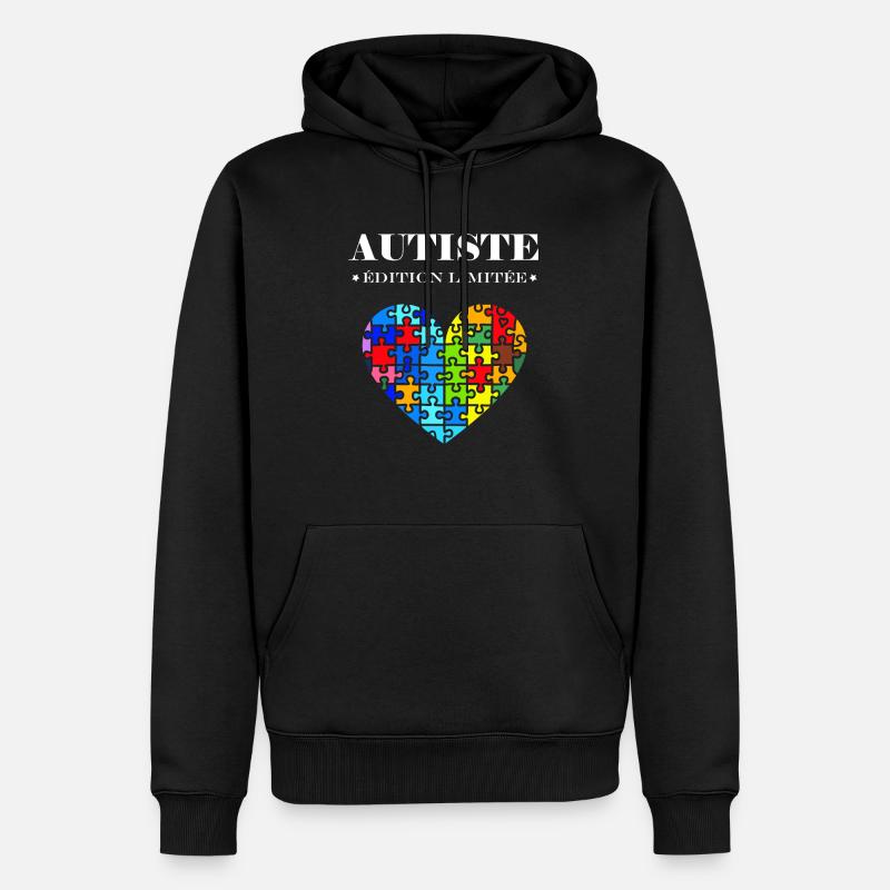 sensibilisation a l'autisme autiste - Sweat à capuche Premium bio Homme - noir