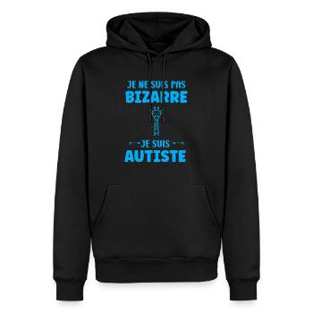 sensibilisation à l'autisme autiste - Sweat à capuche Premium bio Homme - noir - Devant - Nico (187cm)
