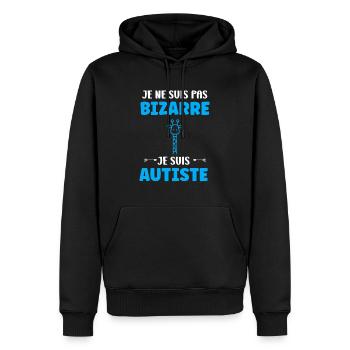 sensibilisation à l'autisme autiste - Sweat à capuche Premium bio Homme - noir - Devant - Nico (187cm)