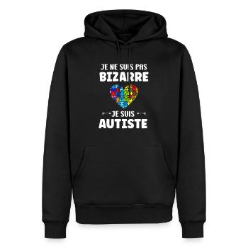 sensibilisation a l'autisme autiste - Sweat à capuche Premium bio Homme - noir - Devant - Nico (187cm)