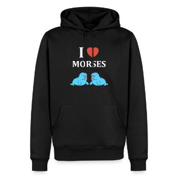 Animal humour Morse - Sweat à capuche Premium bio Homme - noir - Devant - Nico (187cm)