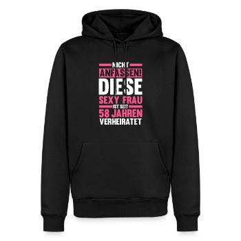 Ehe Engelshochzeit 58 Jahre Verheiratet Hochzeitst - Männer Premium Bio Hoodie - Schwarz - Vorne - Nico (187cm)