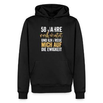 Ehe Engelshochzeit 58 Jahre Verheiratet Hochzeitst - Männer Premium Bio Hoodie - Schwarz - Vorne - Nico (187cm)