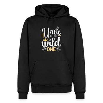 Uncle Of The Wild One Zoo Themed 1st Birthday - Men’s Premium Organic Hoodie - black - Front - Nico (187cm)