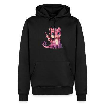 Dragon rose Saint-Valentin - Sweat à capuche Premium bio Homme - noir - Devant - Nico (187cm)