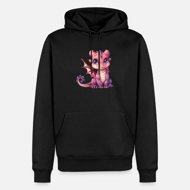 Dragon rose Saint-Valentin - Sweat à capuche Premium bio Homme - noir