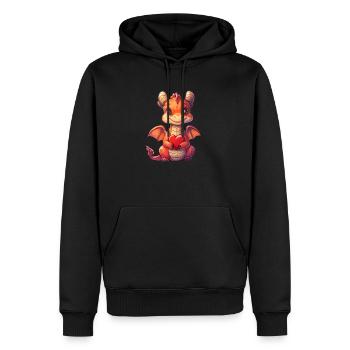 Coeur de dragon Saint-Valentin mignon - Sweat à capuche Premium bio Homme - noir - Devant - Nico (187cm)