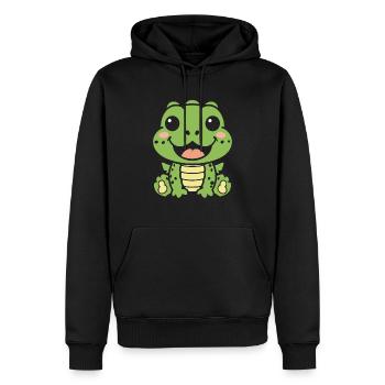 Crocodile - Sweat à capuche Premium bio Homme - noir - Devant - Nico (187cm)