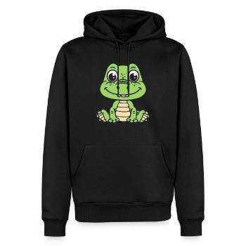 Crocodile - Sweat à capuche Premium bio Homme - noir - Devant - Nico (187cm)