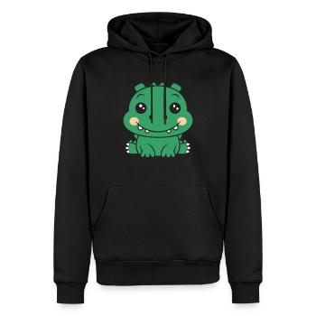 Crocodile - Sweat à capuche Premium bio Homme - noir - Devant - Nico (187cm)