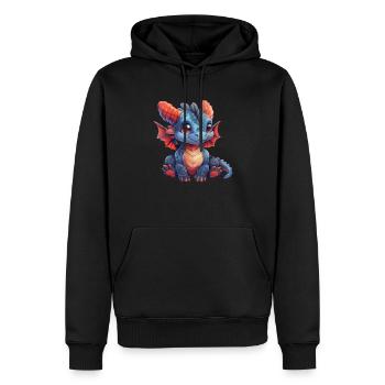 Dragon Kawaii Dragon Enfants - Sweat à capuche Premium bio Homme - noir - Devant - Nico (187cm)