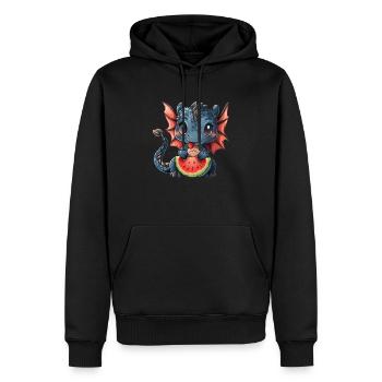 Dragon Pastèque Kawaii Dragon Enfants - Sweat à capuche Premium bio Homme - noir - Devant - Nico (187cm)