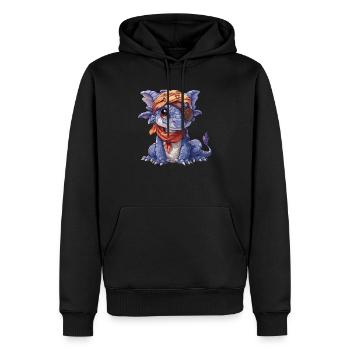 Dragon Pirate Kawaii Dragon Enfants - Sweat à capuche Premium bio Homme - noir - Devant - Nico (187cm)