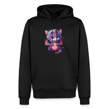 Dragon Astronaute Kawaii Dragon Enfants - Sweat à capuche Premium bio Homme - noir - Devant - Nico (187cm)