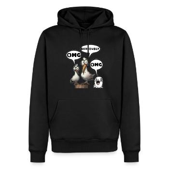 Omg vraiment cool wow - Sweat à capuche Premium bio Homme - noir - Devant - Nico (187cm)