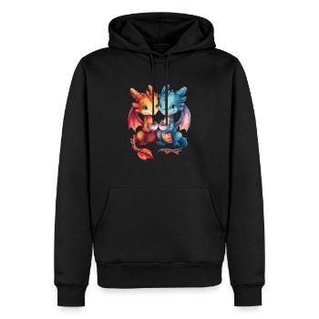 Drache Teezeremonie Japanisch Kawaii - Männer Premium Bio Hoodie - Schwarz - Vorne - Nico (187cm)