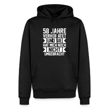 Ehe Engelshochzeit 58 Jahre Verheiratet Hochzeitst - Männer Premium Bio Hoodie - Schwarz - Vorne - Nico (187cm)