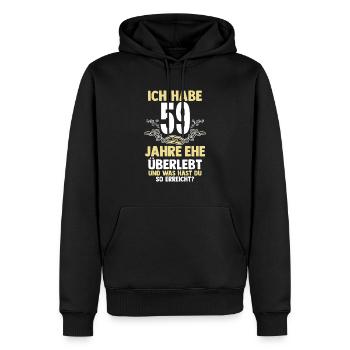 Mariage Mariage de marée 59 ans de mariage - Sweat à capuche Premium bio Homme - noir - Devant - Nico (187cm)