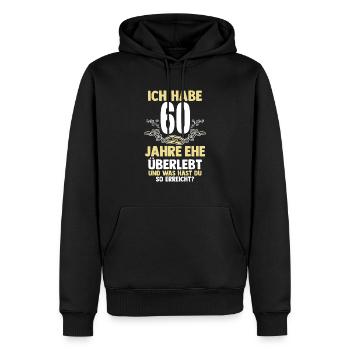 Ehe Diamantene Hochzeit 60 Jahre Verheiratet Hochz - Männer Premium Bio Hoodie - Schwarz - Vorne - Nico (187cm)