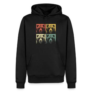 Grizzly Bear Brown Bear - Men’s Premium Organic Hoodie - black - Front - Nico (187cm)