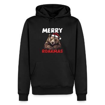 Grizzly Ours Brun Noël - Sweat à capuche Premium bio Homme - noir - Devant - Nico (187cm)