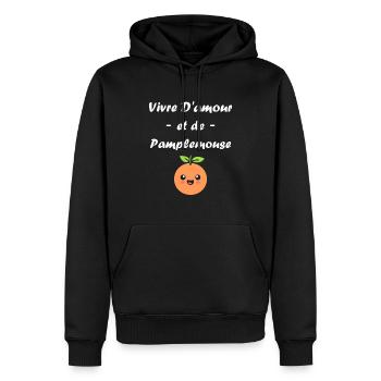 Humour Pamplemousse - Sweat à capuche Premium bio Homme - noir - Devant - Nico (187cm)
