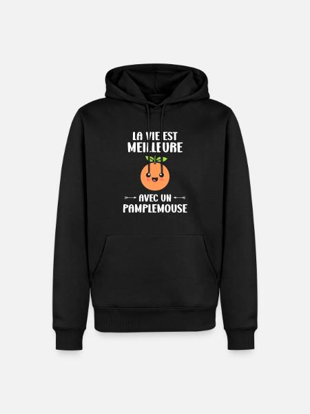 Humour Pamplemousse - Sweat à capuche Premium bio Homme - noir
