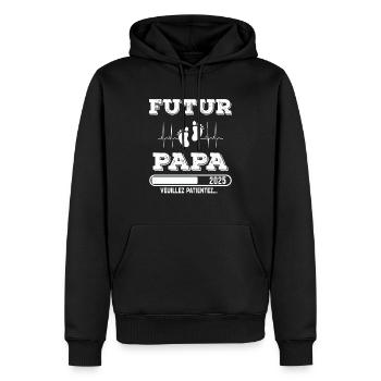 Man Soon to Dad Announcement, Dad Future Gift - Men’s Premium Organic Hoodie - black - Front - Nico (187cm)