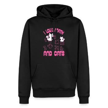Ich liebe Mathe und Katzen - Männer Premium Bio Hoodie - Schwarz - Vorne - Nico (187cm)