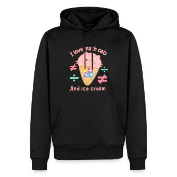 J’adore les chats mathématiques et les glaces - Sweat à capuche Premium bio Homme - noir - Devant - Nico (187cm)