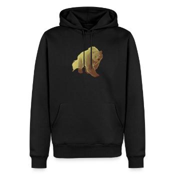 Grizzlybär Halloween Braunbär - Männer Premium Bio Hoodie - Schwarz - Vorne - Nico (187cm)