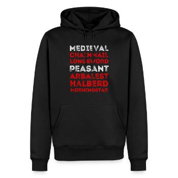 Funny Medieval Peasant Knight Weapons Jousting - Men’s Premium Organic Hoodie - black - Front - Nico (187cm)