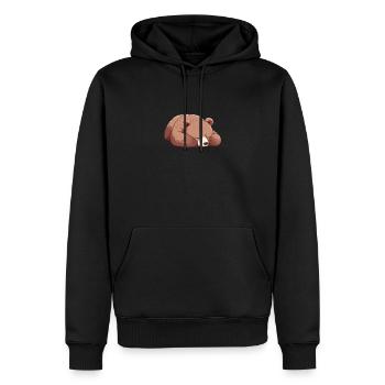 Grizzli Ours brun - Sweat à capuche Premium bio Homme - noir - Devant - Nico (187cm)