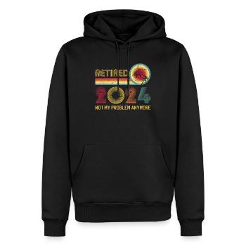 Vintage Retiré 2024 n’est plus mon problème - Sweat à capuche Premium bio Homme - noir - Devant - Nico (187cm)
