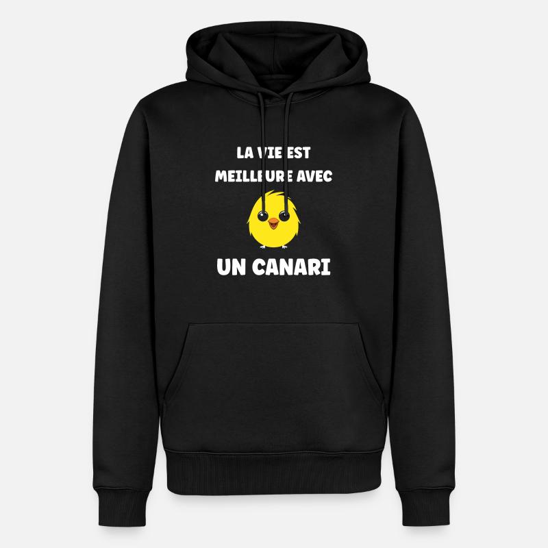 Humour Canari - Sweat à capuche Premium bio Homme - noir