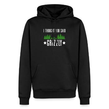 Grizzly Ours brun Ours brun - Sweat à capuche Premium bio Homme - noir - Devant - Nico (187cm)