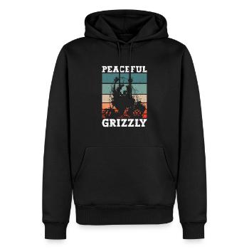 Grizzly Ours brun Ours brun - Sweat à capuche Premium bio Homme - noir - Devant - Nico (187cm)