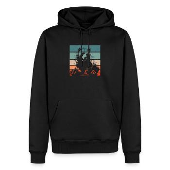 Grizzly Ours brun Ours brun - Sweat à capuche Premium bio Homme - noir - Devant - Nico (187cm)