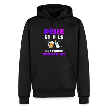 Vater Sohn Aperitif Duo Mann Team Geschenk Papa - Männer Premium Bio Hoodie - Schwarz - Vorne - Nico (187cm)