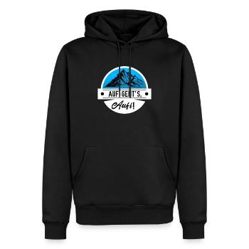 Wandern Alpen Spruch Wandergruppe - Männer Premium Bio Hoodie - Schwarz - Vorne - Nico (187cm)