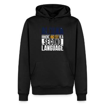 Grizzlybär Alaska Braunbär Bär - Männer Premium Bio Hoodie - Schwarz - Vorne - Nico (187cm)