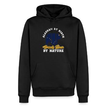Grizzlybär Alaska Braunbär Bär - Männer Premium Bio Hoodie - Schwarz - Vorne - Nico (187cm)