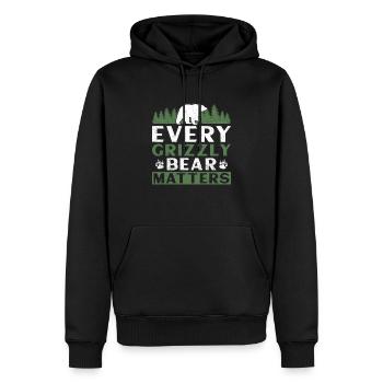 Grizzlybär Tierrechte Braunbär - Männer Premium Bio Hoodie - Schwarz - Vorne - Nico (187cm)