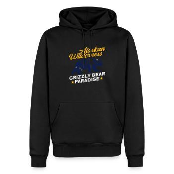 Grizzly Bear Ours brun d’Alaska - Sweat à capuche Premium bio Homme - noir - Devant - Nico (187cm)