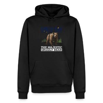Grizzlybär Alaska Braunbär Bär - Männer Premium Bio Hoodie - Schwarz - Vorne - Nico (187cm)