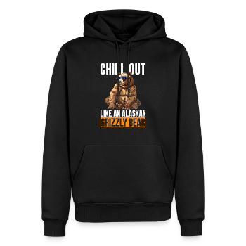 Grizzlybär Alaska Braunbär Bär - Männer Premium Bio Hoodie - Schwarz - Vorne - Nico (187cm)