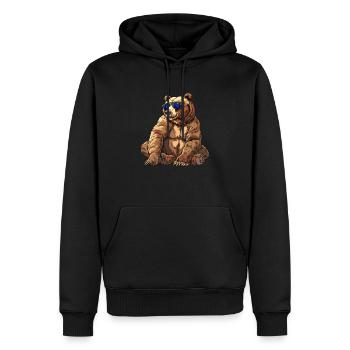Cool Grizzly Bear Ours brun d’Alaska - Sweat à capuche Premium bio Homme - noir - Devant - Nico (187cm)